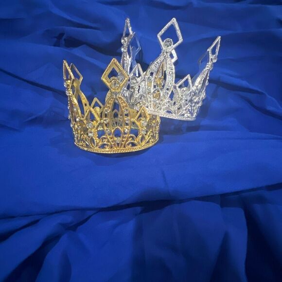 No Brand Accessories - Gold & Silver Crown Set – Party, Pageant, or Costume Accessory